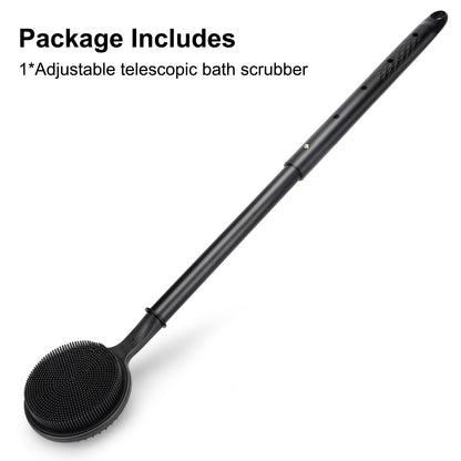 24" Long Handle Bath Brush for Shower, Telescopic Back Scrubber Body Exfoliator