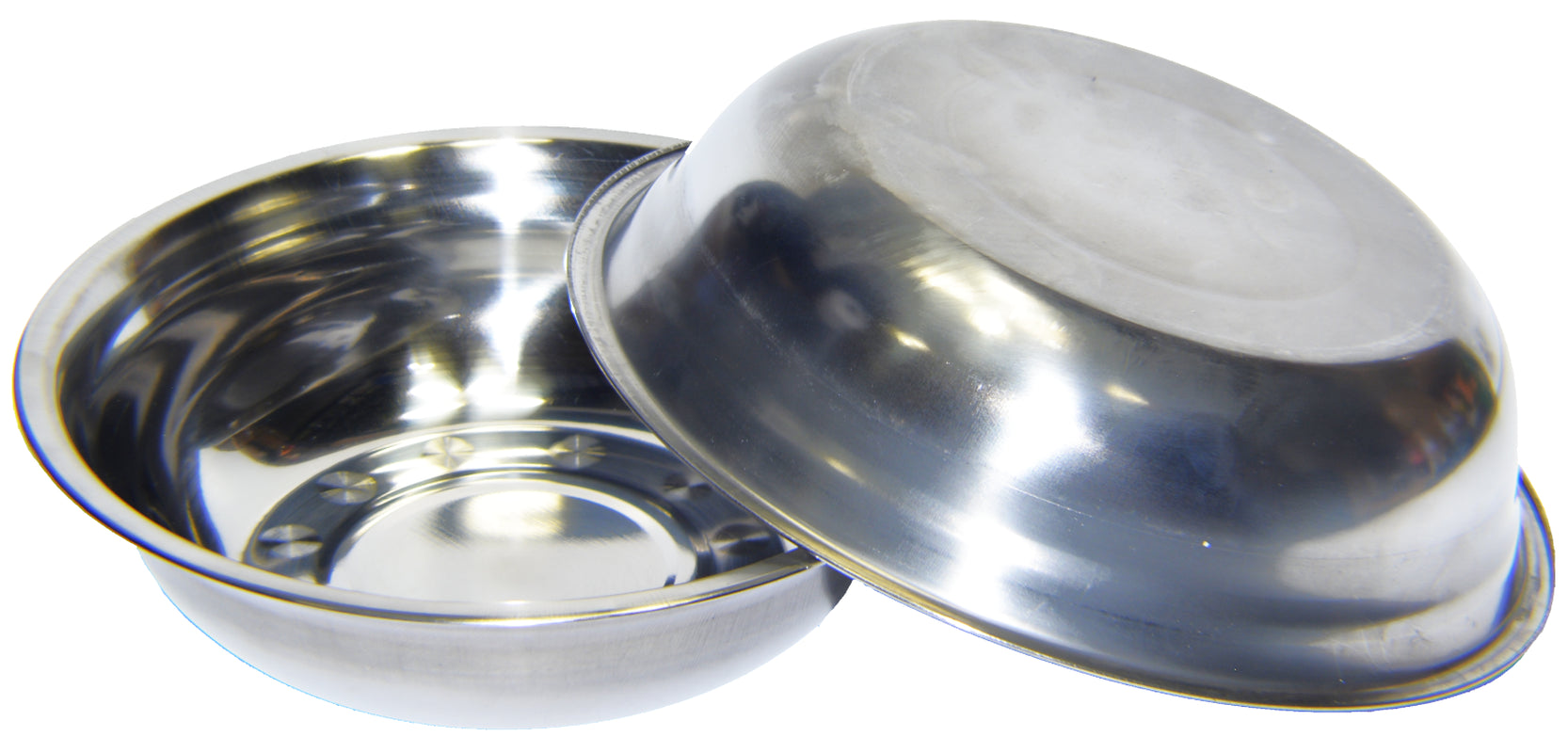 Set of 2 Dog Cat Pet Bowl Dish Metal STAINLESS STEEL Silver New XXS-XXL