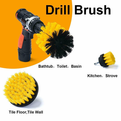 3 Pcs Drill Brushes Set Tile Grout Power Scrubber Cleaner Spin Tub Shower Wall