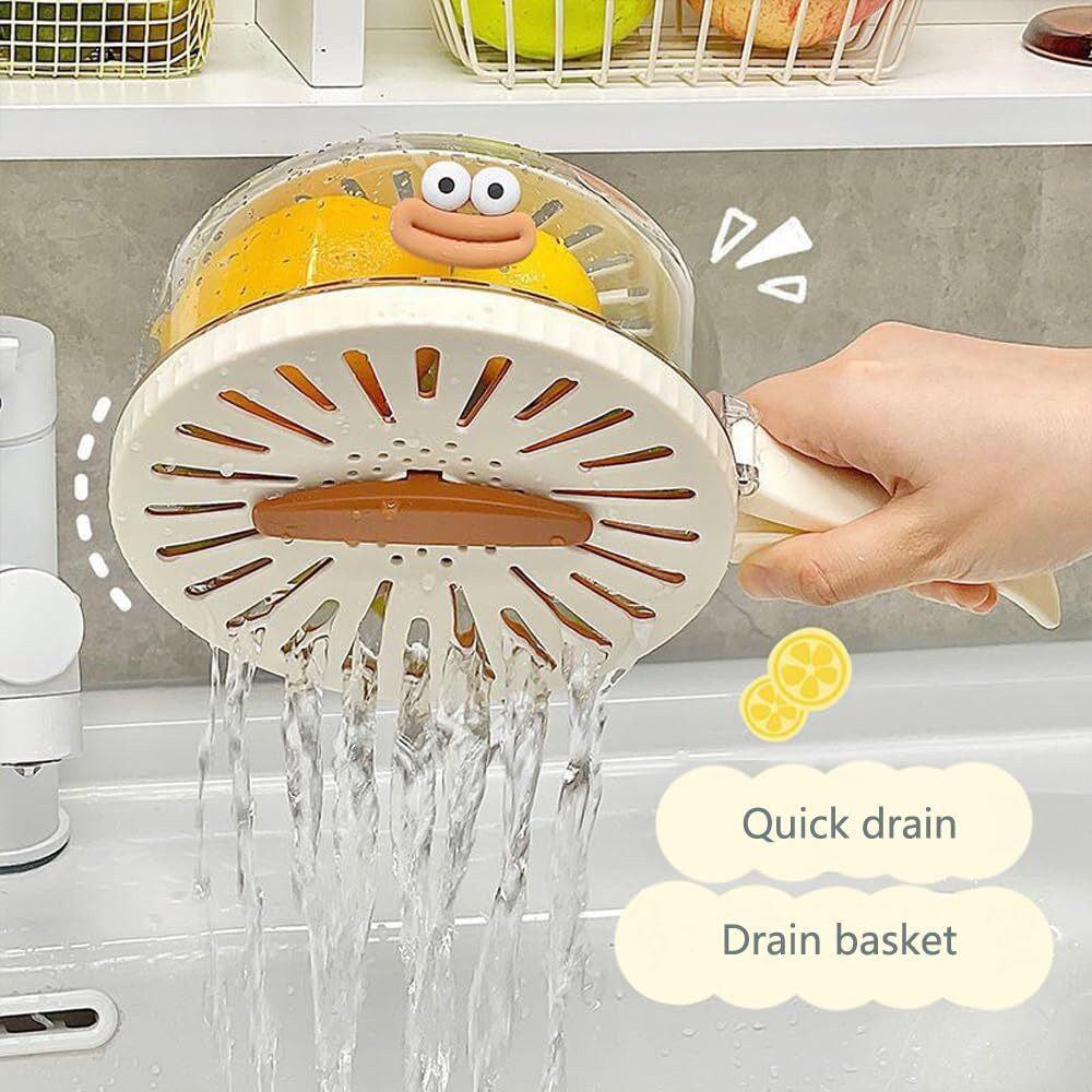 Foldable Colander with Lockable Lid Multifunctiona