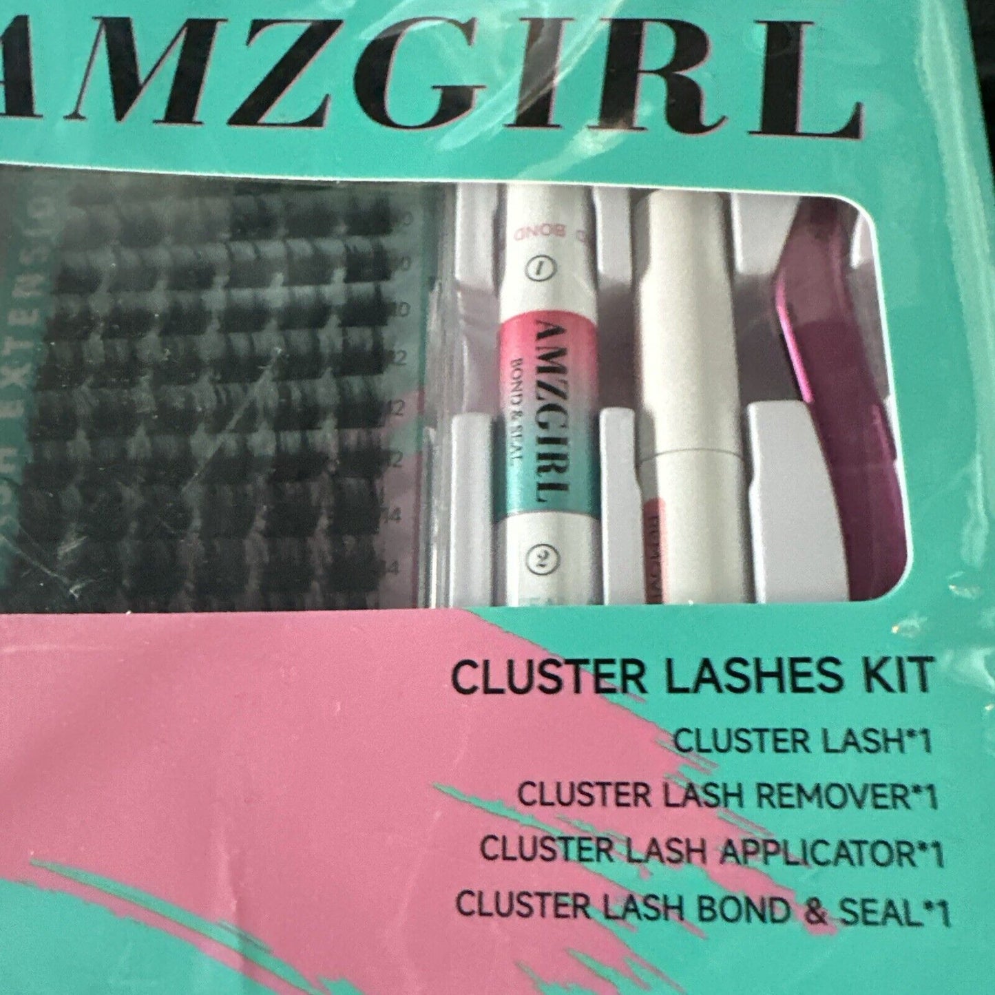 Amzgirl Lash DIY Eyelash Extensions Kit - Cluster Lash 84Pc W/ Remover Bond Seal