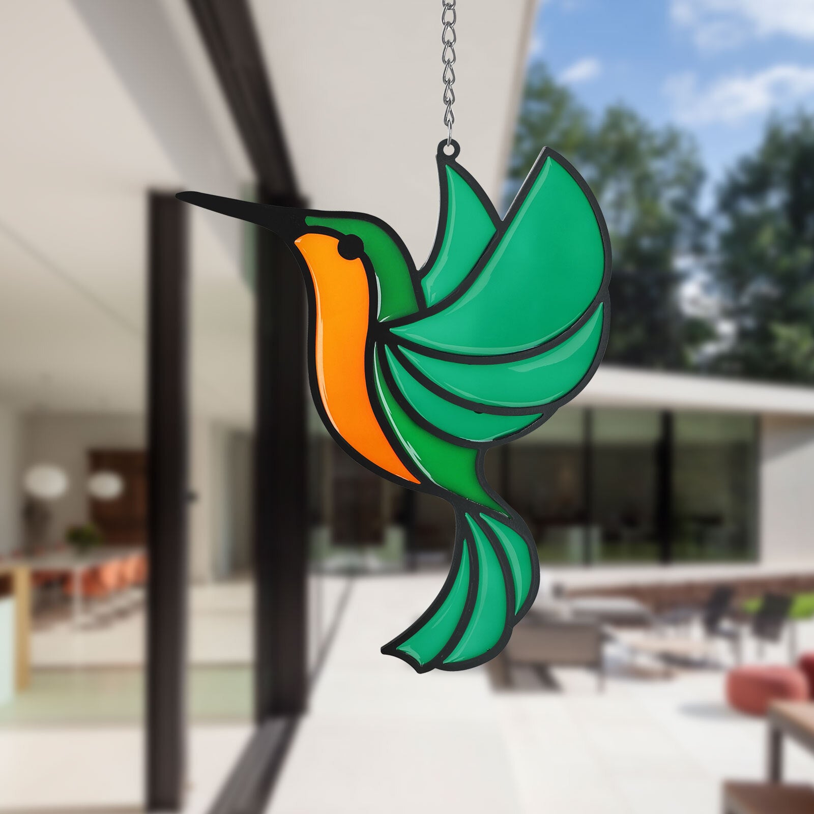Hummingbird Suncatcher Stained Alloy Birds Garden Hanging Pendant Home Art Decor