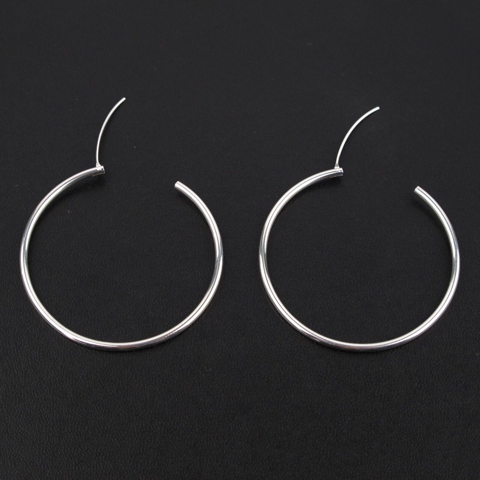 925 Silver Plated Large Hoop Earrings for Women - Lightweight, Thin Hoops with 50mm Diameter & 2mm Thickness, 8g, Ideal for Everyday & Parties