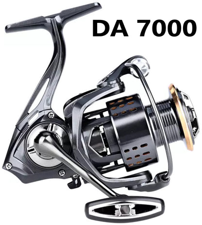 Precision Spinning Fishing Reel 5.2:1 Metal Spool Freshwater Saltwater Right/Left Hand | DEUKIO DA2000–DA7000 | Heavy Duty, High Drag, Smooth Casting