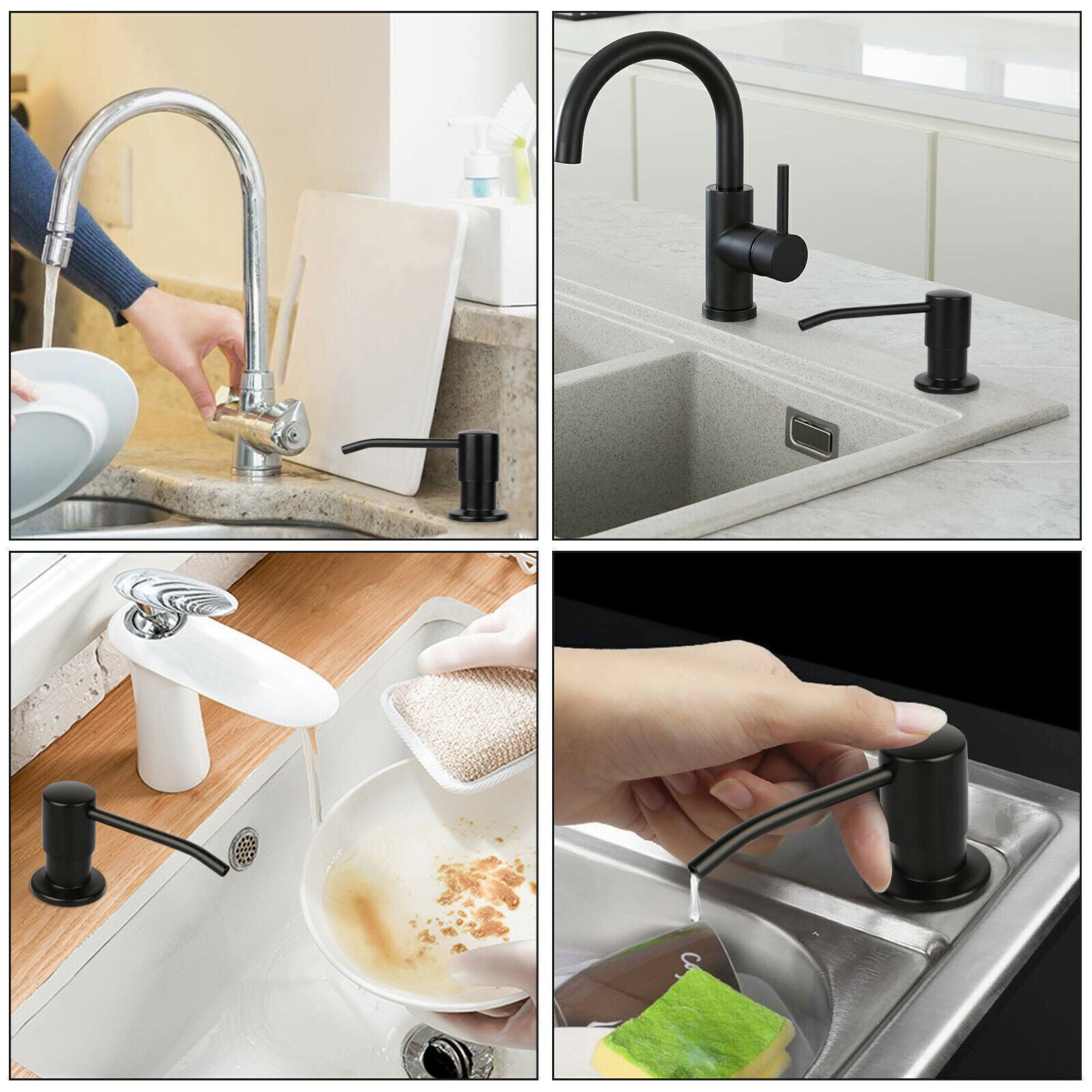 DIY Stainless Steel Sink Soap Dispenser Kitchen Hand Liquid Pump Bottle Tube Kit