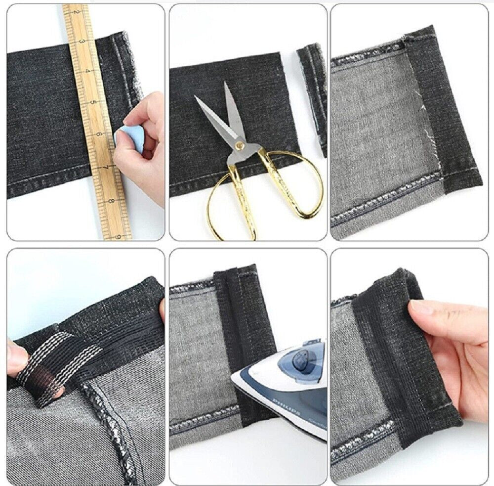 DIY 10M Iron-On Hemming Tape – No-Sew Clothing Repair Solution for Pants, Skirts, Dresses & Curtains – Self-Adhesive Fabric Fusing Tape for Easy Fixes