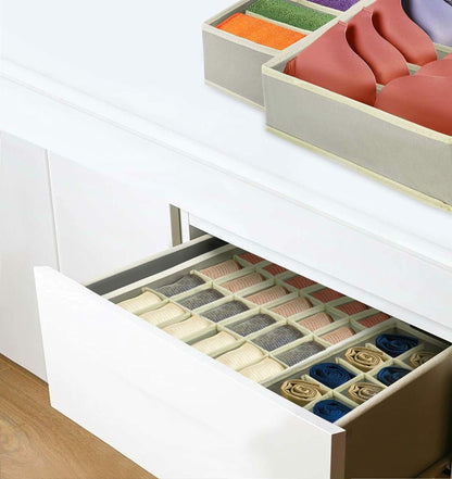 4 Pcs Underwear Organizer Foldable Closet Tie Bra Cabinet Drawer Dresser Storage