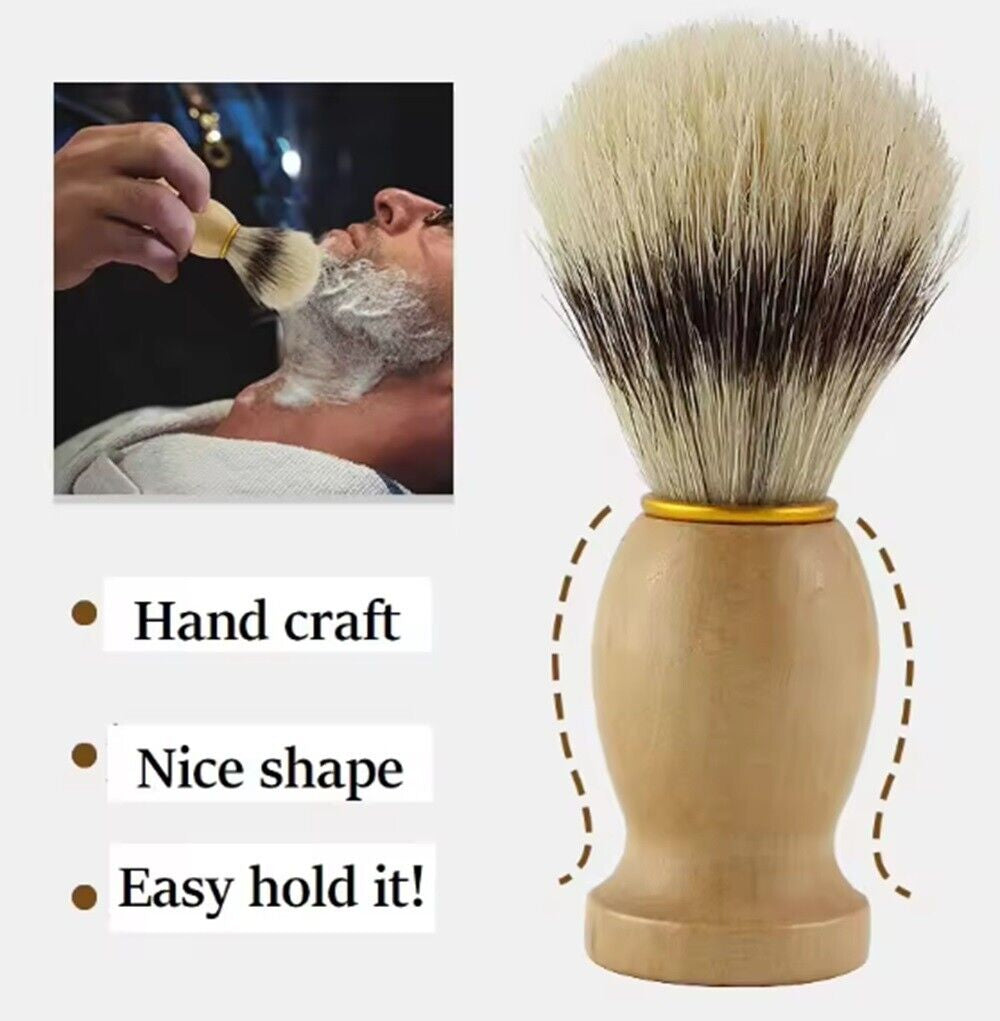 Wooden Handle Mustache Beard Brush – Boar & Nylon Bristles for Grooming, Styling & Wet Shaving | Perfect for Facial Hair Care, Soft & Durable Design