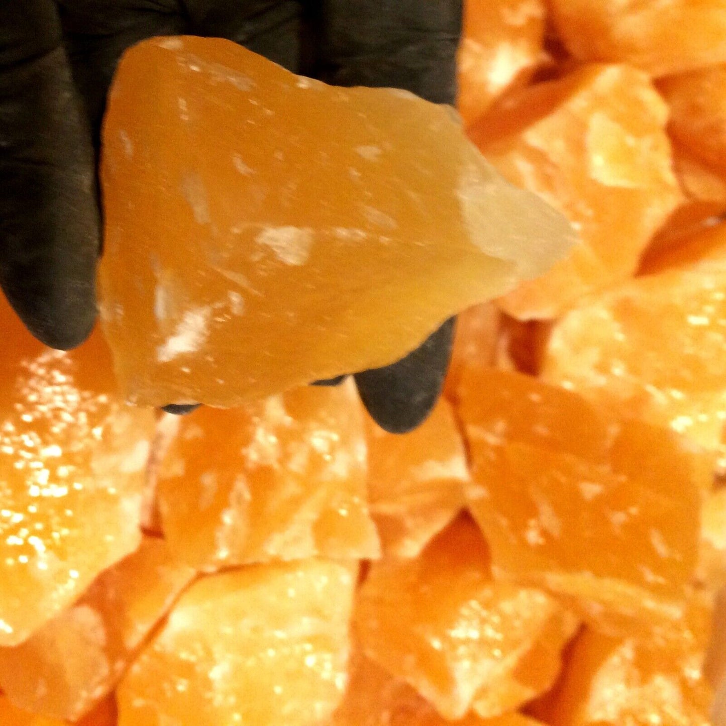 1/2 Lb LOT Calcite Orange Natural Crystal Rough Gemstone Raw Stone Bulk Healing