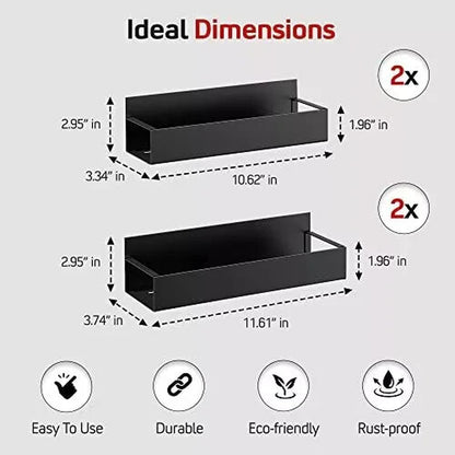 2 Magnetic Fridge Storage Shelf Spice Rack Space Saving for Side of Refrigerator