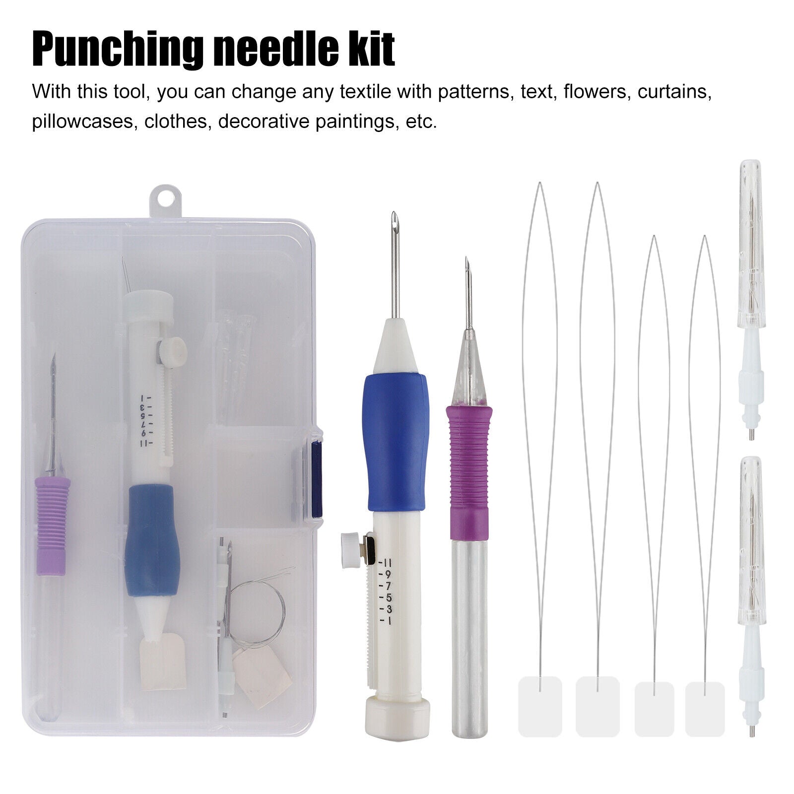 DIY Punch Needle Magic Embroidery Pen Set Stitching Thread Tool Sewing Craft Kit