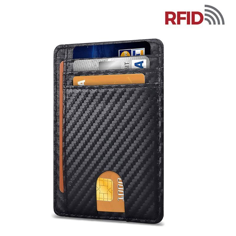 Men's RFID Blocking Leather Slim Wallet | Minimalist Credit Card Holder | Money & ID Storage | Unisex Fashion Purse | Holds up to 12 Cards