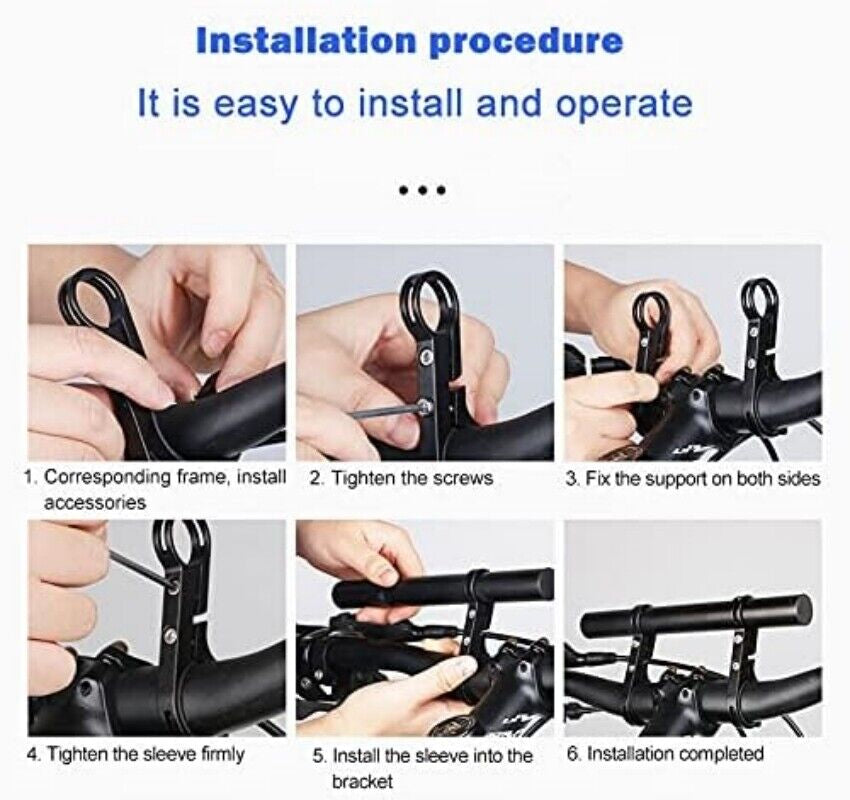 Bike Handlebar Extender Extension Bicycle Headlight GPS Holder Mount Bracket