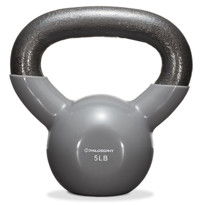Vinyl Coated Cast Iron Kettlebell, 5 Lbs to 50 Pound Weights