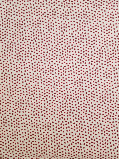 VTG Valentine Heart Fabric FQ Bundle of 6 – Perfect for Valentine's Day Crafts, Quilts, and Sewing Projects, Red & White Heart Patterns & Dots