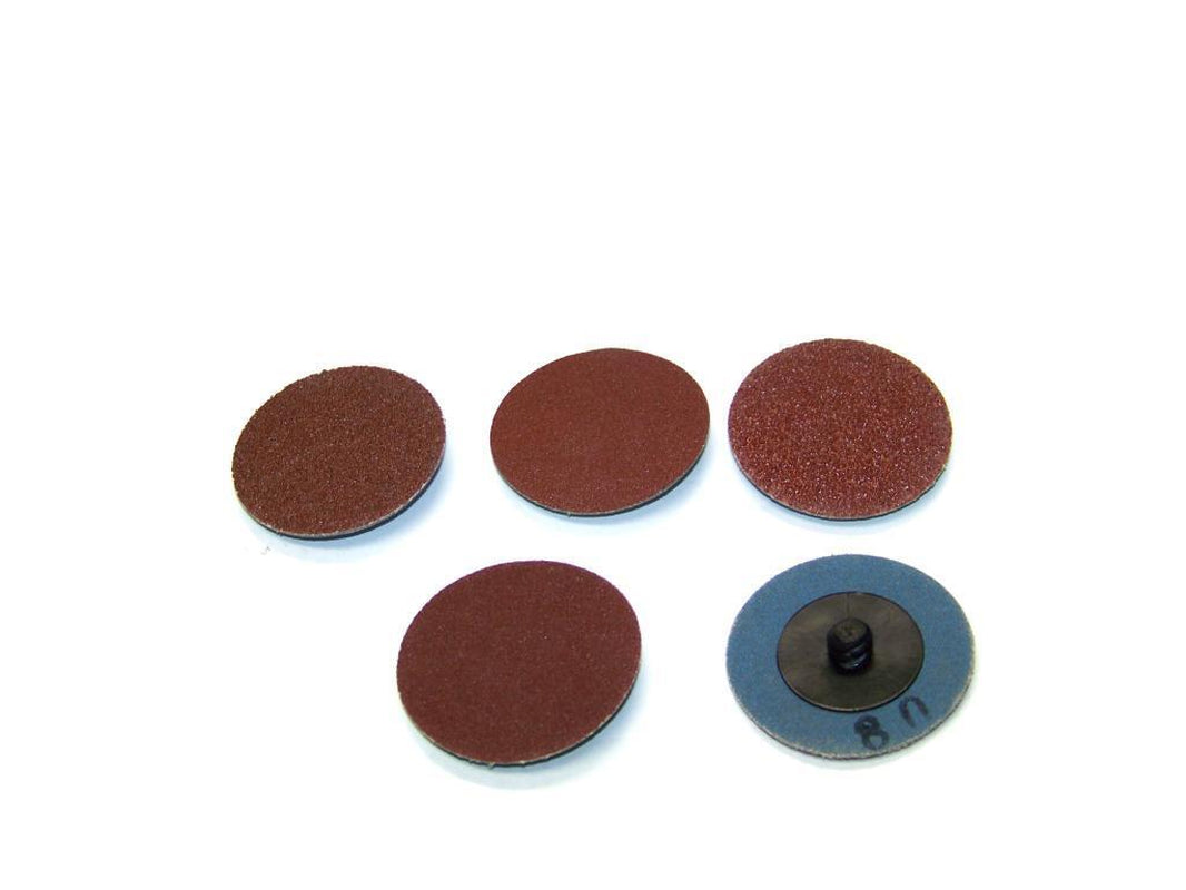 Twist-Lock Sanding Discs 5PC Set 2" Abrasive Discs in 40-180 Grit 20K RPM Heavy Duty Aluminum Oxide for Paint Removal & Hard-to-Reach Areas 3/8" Shank