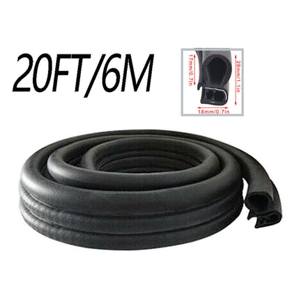 For 20Ft Car SUV Rubber Seal Weather Strip Door Window Lock Trunk Hood Edge Trim
