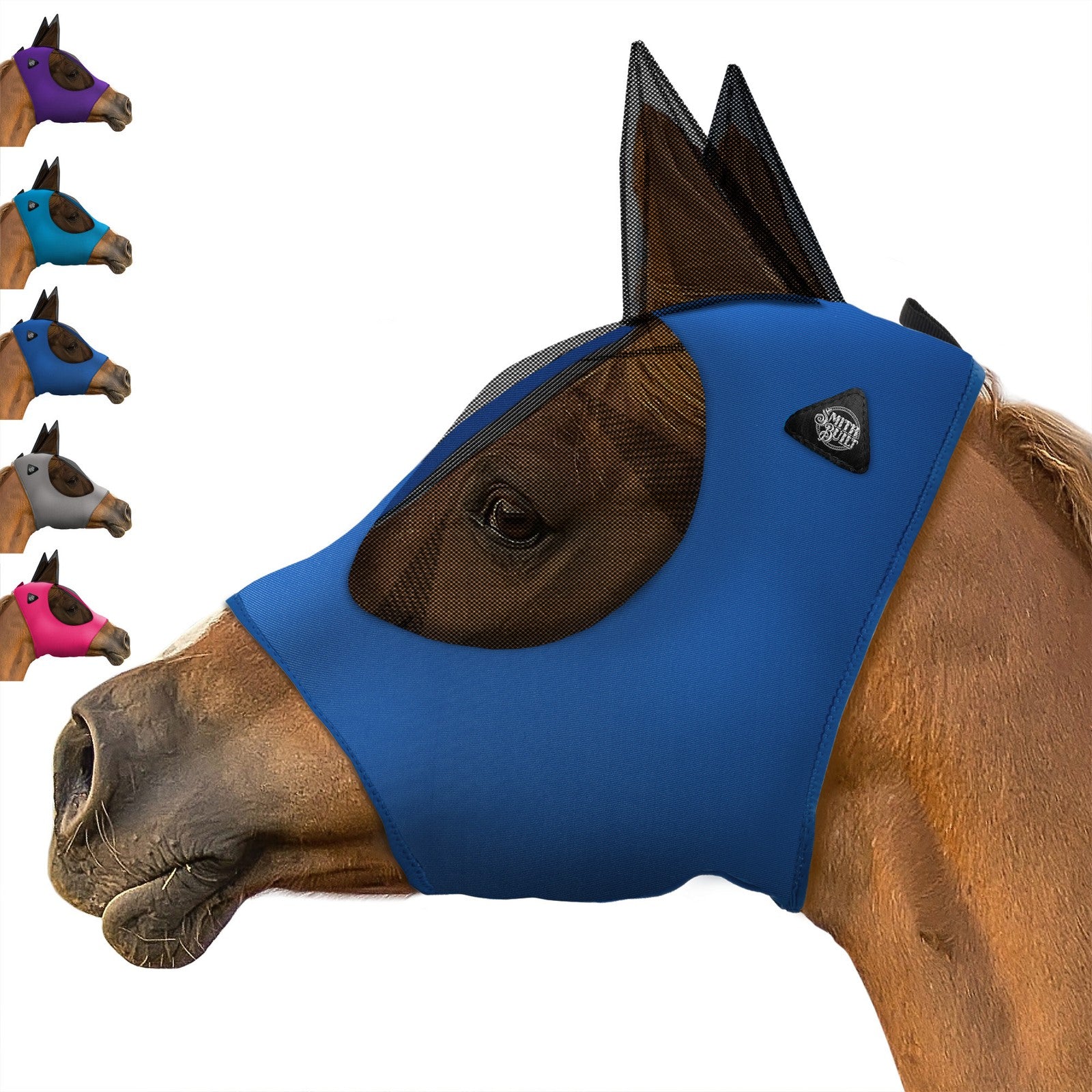 Lycra Horse Fly Mask, Breathable Fabric, Mesh Eyes & Ears, UV Protection
