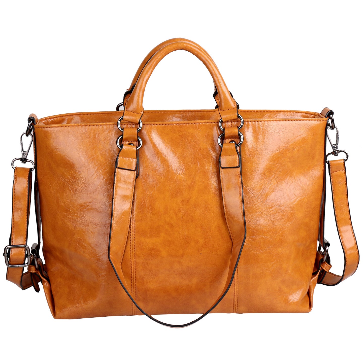 New Women Large PU Leather Tote Bag Commute Handbag Shoulder Satchel Bag Elegant