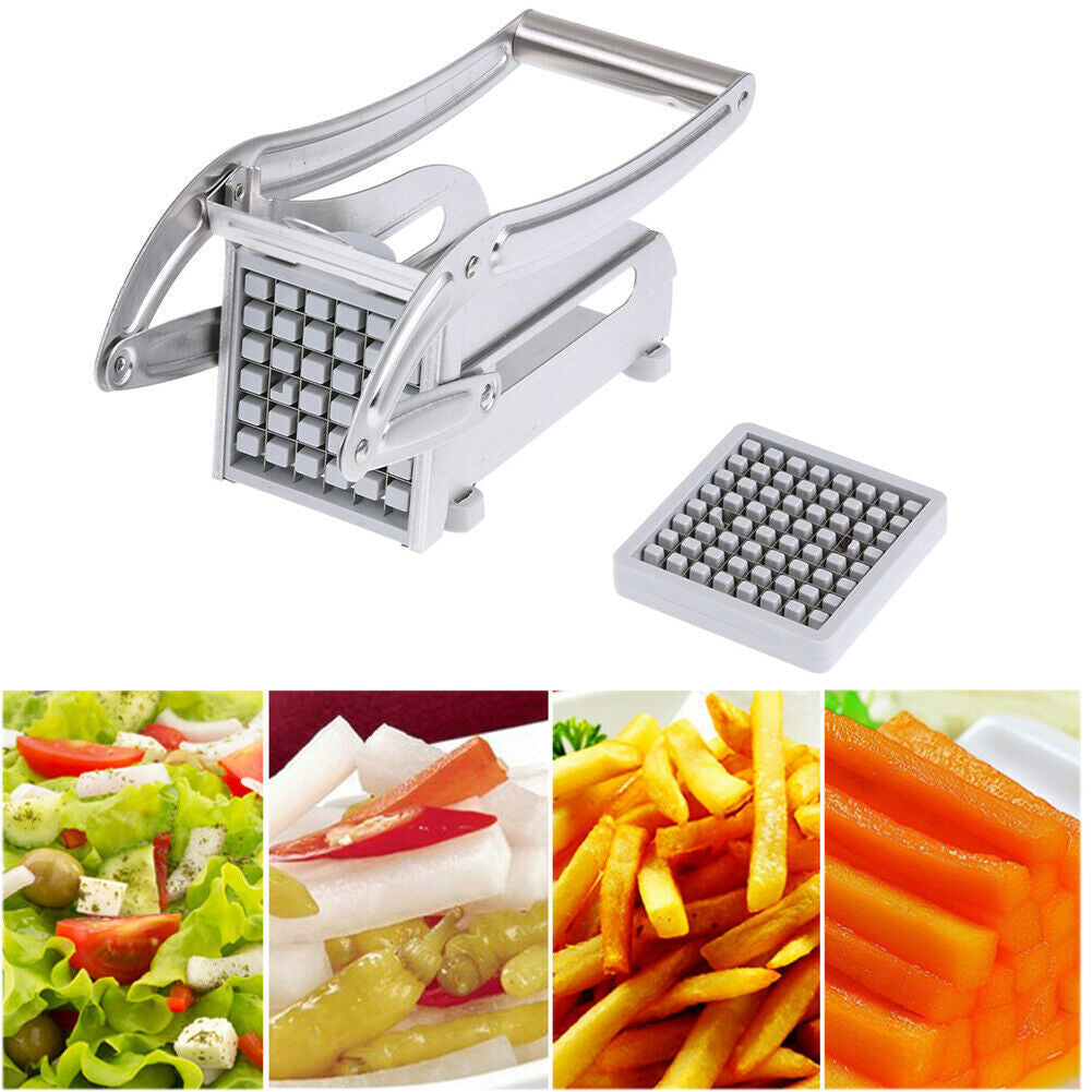 Stainless Steel Potato Slicer & French Fry Cutter, Durable, Safe, Skid-Proof Handle, Perfect for Homemade Fries & Veggie Snacks – Kitchen Essential