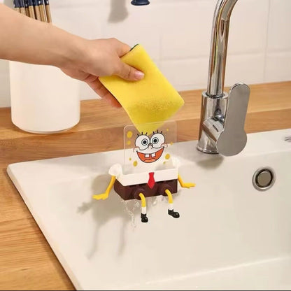 SpongeBob Sponge Holder for Sink & Kitchen - Cute & Fun Sponge Caddy with Arms & Legs, Includes Acrylic Holder, Durable Kitchen Organizer