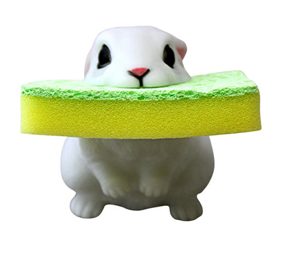 Bunny Rabbit Sponge Holder W/ Sponge Fun Kitchen Counter Organizer Novelty Gift