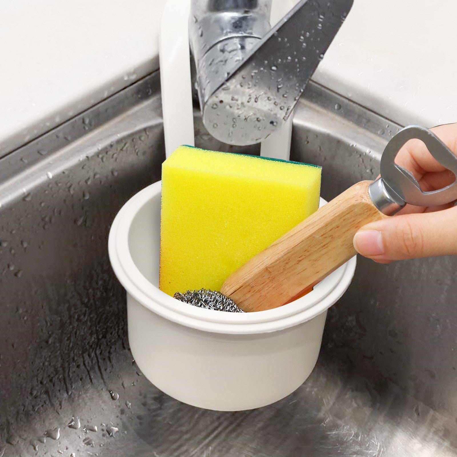 2 PCS Kitchen Sink Strainer Basket Hanging Automatic Dumping Residue Collector