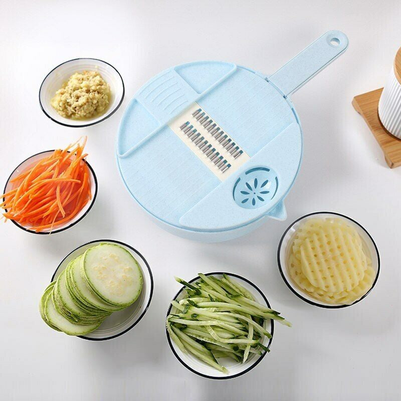 Multi-Function Manual Vegetable Choppe 12 PCS Vegetable Chopper Kitchen Plastic Set Stainless Utensils Chopping Handles Steel