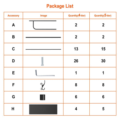 Coat and Shoe Rack for Entryway Organizer Metal Coat Hat Rack W/ 4 Tier Shelves
