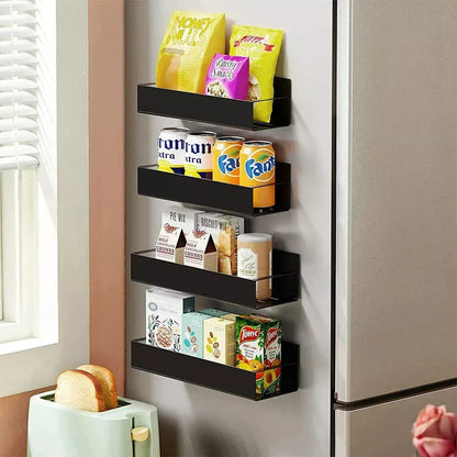 2 Magnetic Fridge Storage Shelf Spice Rack Space Saving for Side of Refrigerator