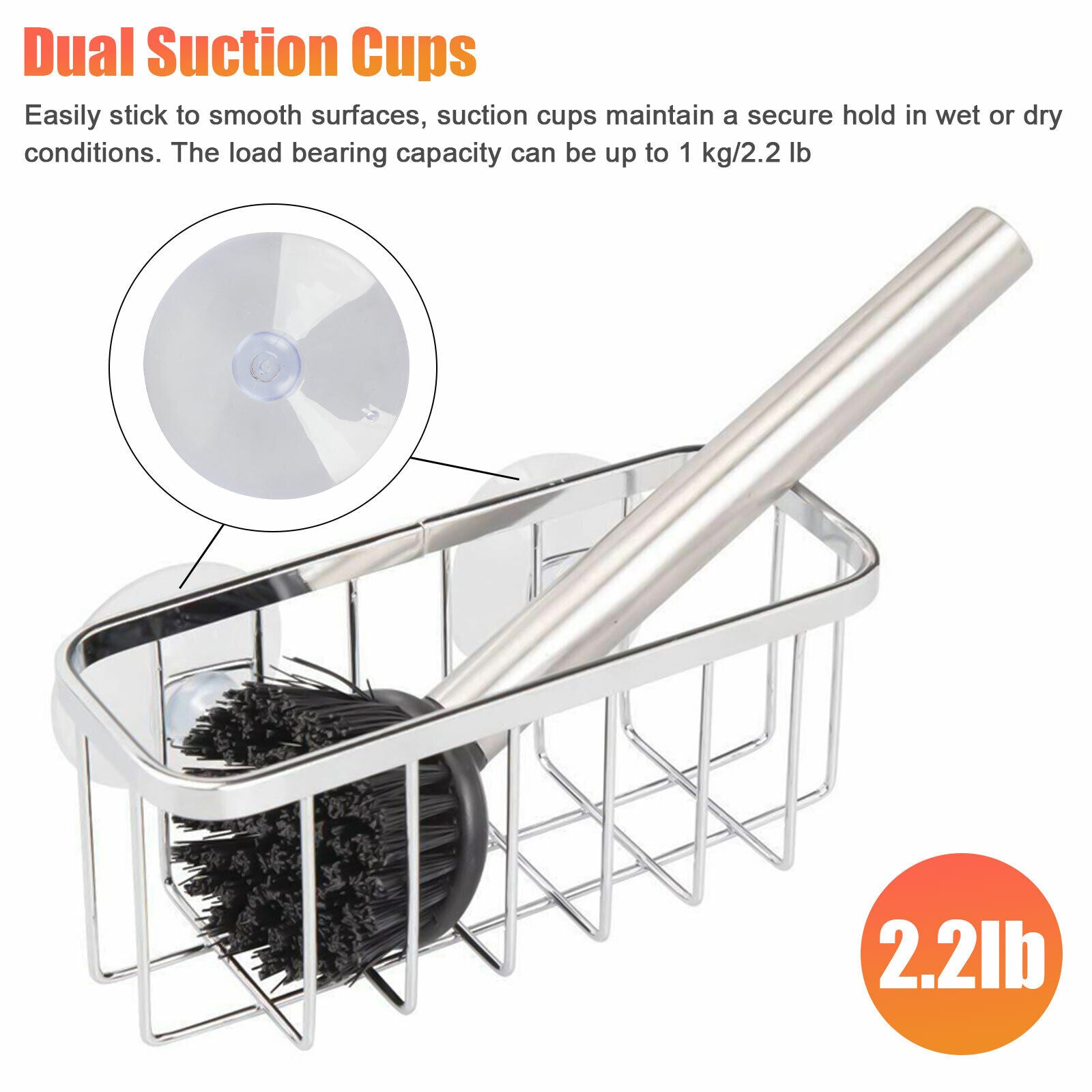 TikTok Shop Trending Sponge Holder: Suction Cup Sink Basket for Kitchen Organization – Rustproof, Organiser Plastic Rack Smooth Metal