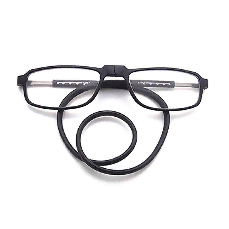 Hanging Folding Magnetic Reading Eyeglasses Glasses Front Click Connect Neck USA