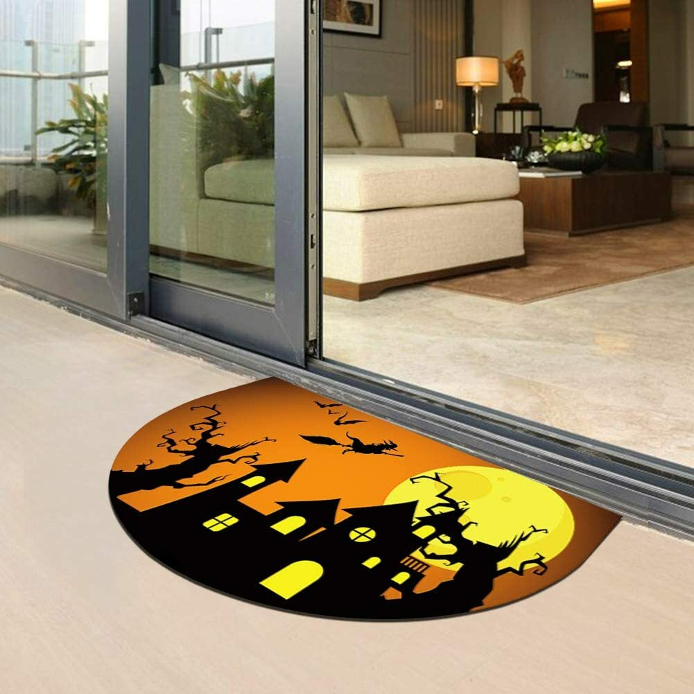 Half round Rubber Door Mat, Decorative Indoor Outdoor Non Slip Front Door Mat