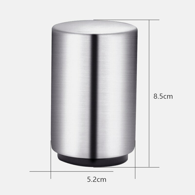 Magnet Automatic Beer Bottle Opener Push down Soda Cap Collector Stainless Steel