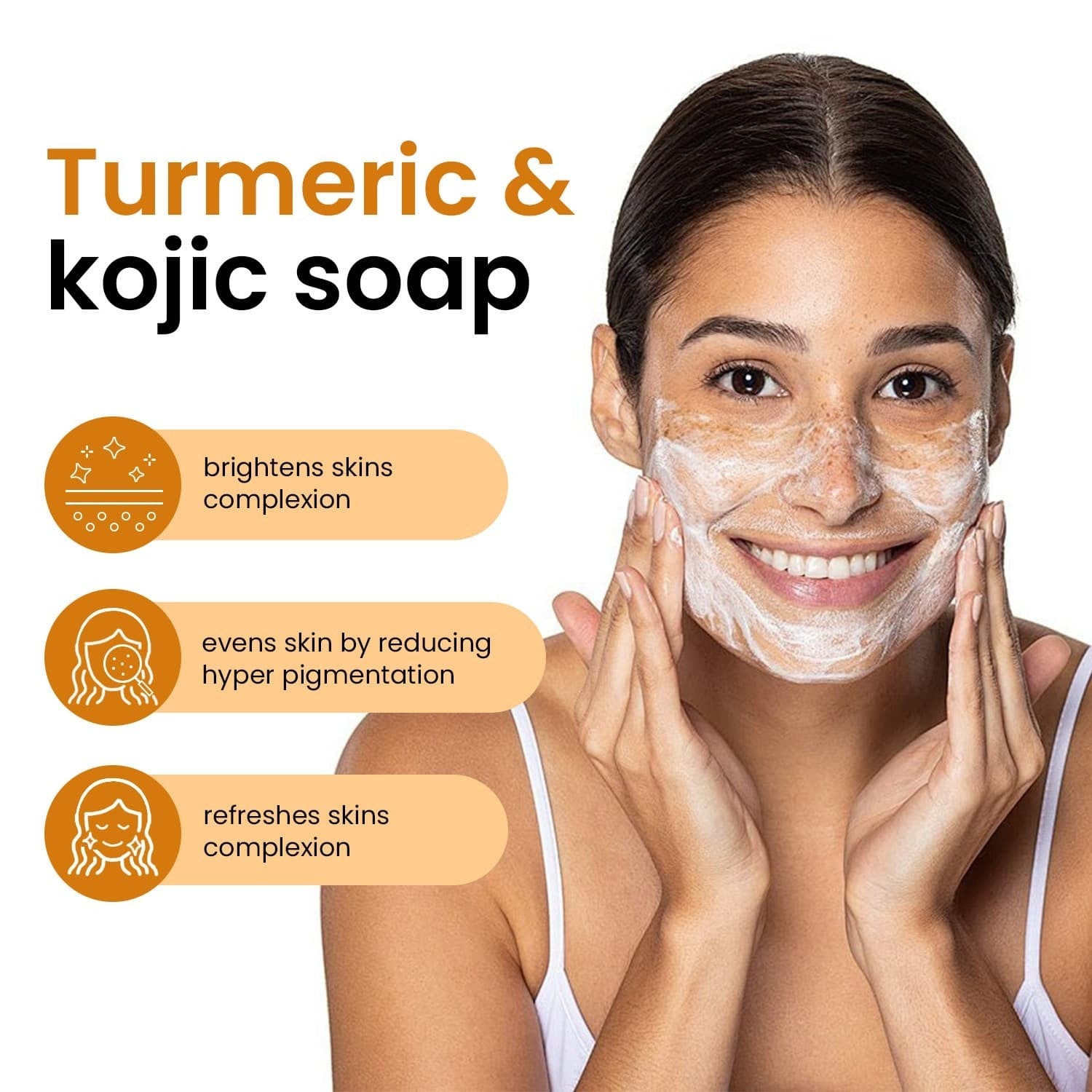 2-Pack Turmeric Glow Soap Bar - Lemon & Kojic Acid, Removing Dark Spots
