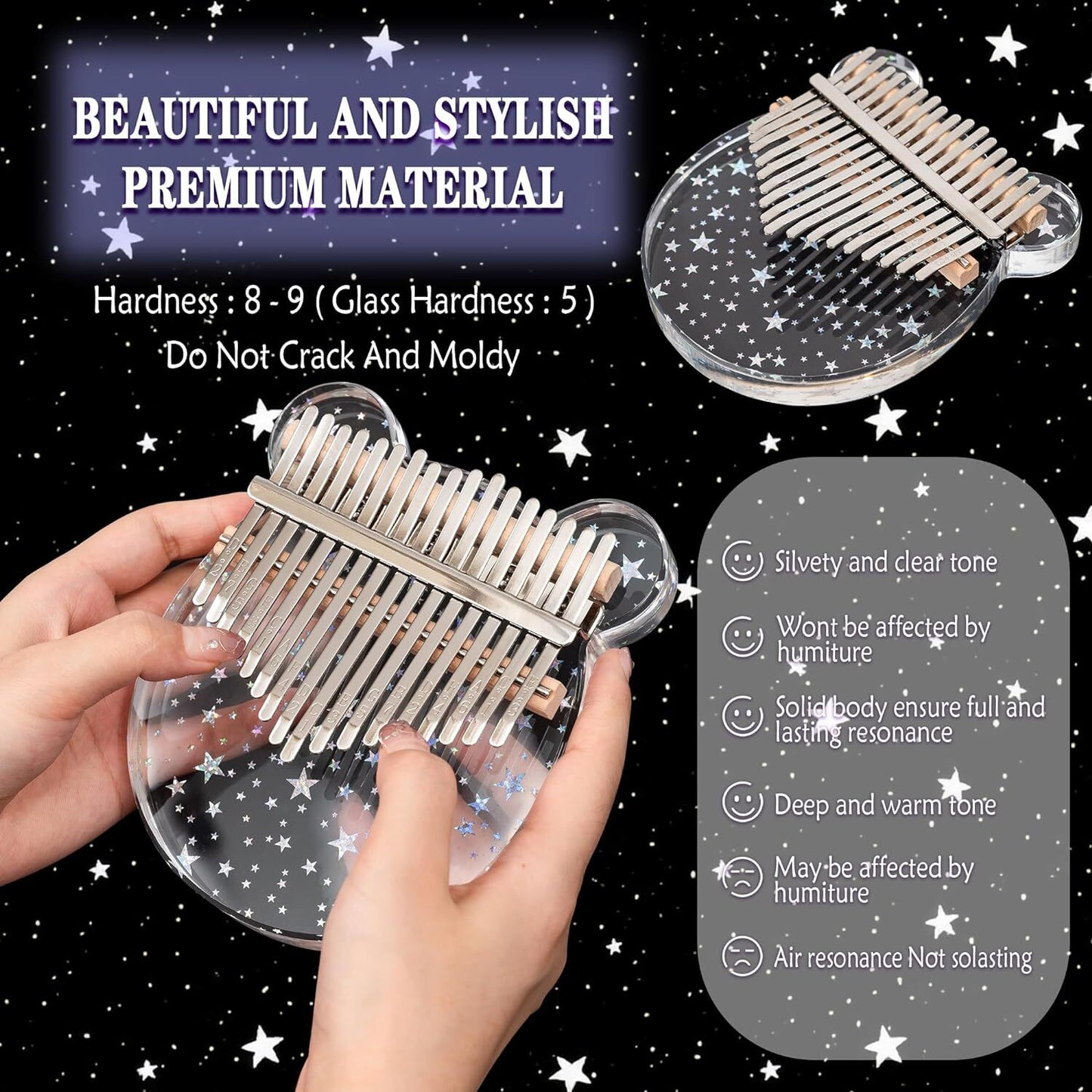 17-Key Kalimba Thumb Piano – Easy-to-Play Mbira for Beginners, Adults & Kids | Relaxing Aesthetic Gift Idea