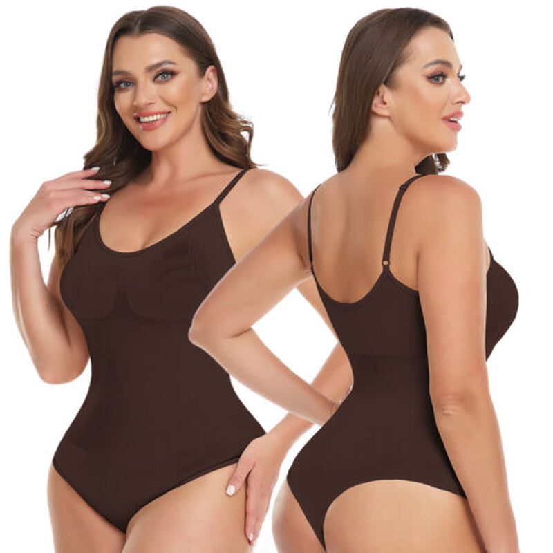 Thong Shapewear Bodysuit for Women | Tummy Control Snatched Seamless Full Body Shaper | Instant Waist Slim Curve Enhancing for Dresses & Everyday Use