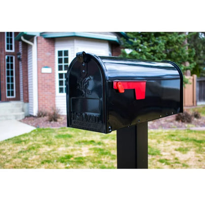 Gibraltar Mailboxes Classic Medium Post Mount Mailbox T1S00B00 Steel Black