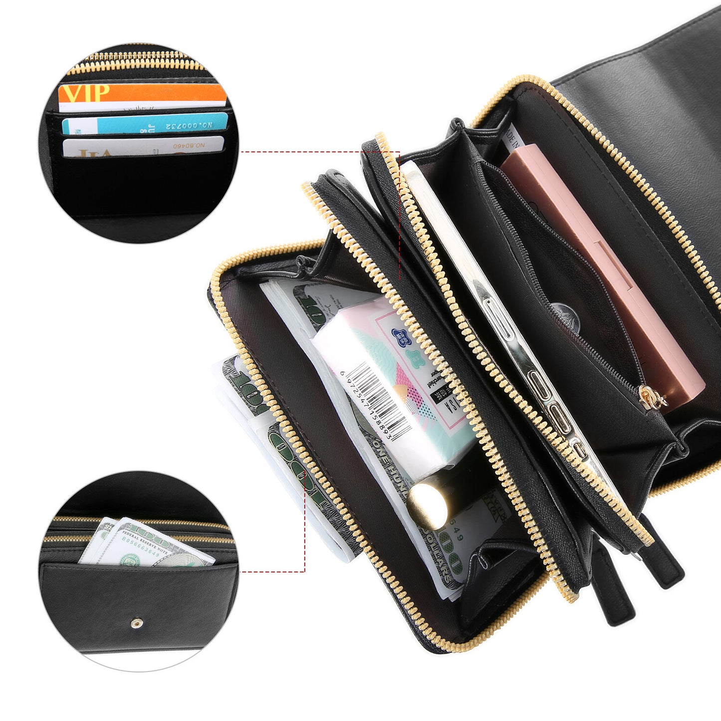 Women Ladies Crossbody Wallet Leather Phone Purse Clutch Card Holder Handbag