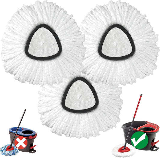 Spin Mop Refill 3X Replacement Microfiber Mop Head Easy Clean Wring Refill for O-Cedar Spin Mop