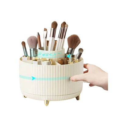 Large Capacity Makeup Brush Holder 5 Slot 360° Rotate Makeup Brush Holder Organizer Cup for Cosmetics Vanity Desktop