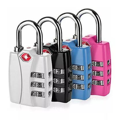 TSA Approved Luggage Lock – 3-Digit Combination Padlock, Durable Zinc Alloy, Resettable, Perfect for Suitcases, Gym Lockers, Travel & Security Needs