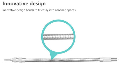 Flexible Drill Bit Extension - 12" Hex Driver Socket Adapter, Bendable Shaft for Tight Spaces, 1/4" Hex Shank, Fits Power & Manual Screwdrivers