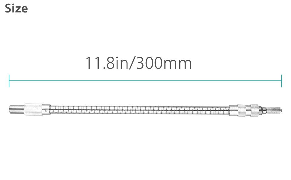 Flexible Drill Bit Extension - 12" Hex Driver Socket Adapter, Bendable Shaft for Tight Spaces, 1/4" Hex Shank, Fits Power & Manual Screwdrivers