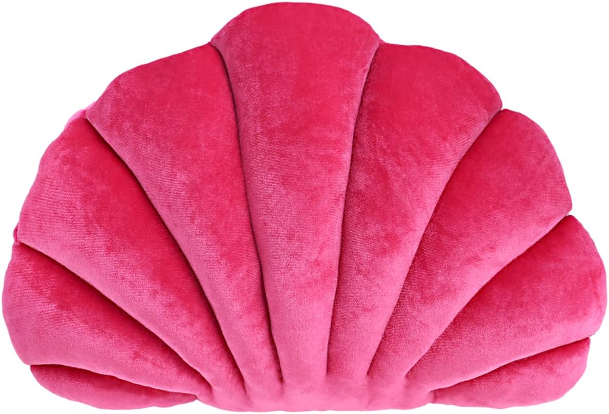 Kitsch Satin Pillow Case Pink Sea Princess Seashell Decorative Pillow Soft Summer Sea Shell Shaped