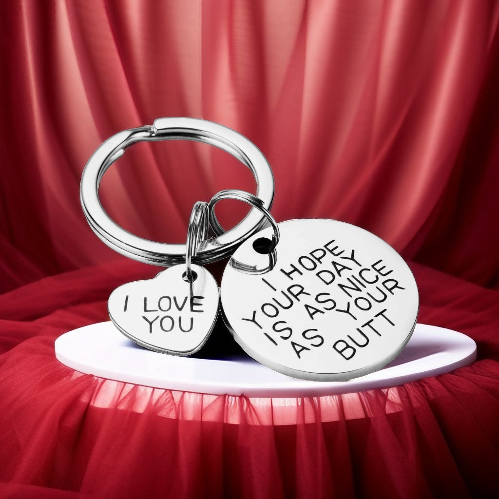 Funny Keychain for Women – Humorous Valentines Day Gift for Wife, Girlfriend, or Friend  Playful Stainless Steel Key Ring for Birthdays, Anniversaries