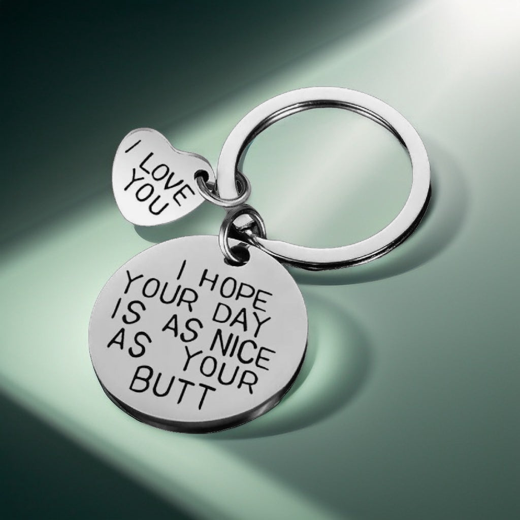 Funny Keychain for Women – Humorous Valentines Day Gift for Wife, Girlfriend, or Friend  Playful Stainless Steel Key Ring for Birthdays, Anniversaries