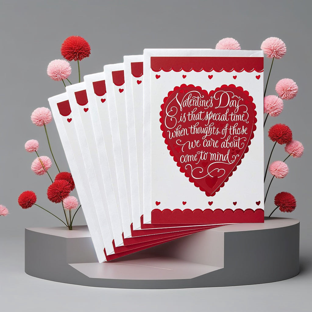 Hallmark Valentine's Day Cards Pack – 6 Heart-Themed Cards with Envelopes, Perfect for Love Notes, Anniversaries & Special Occasions, Premium Quality