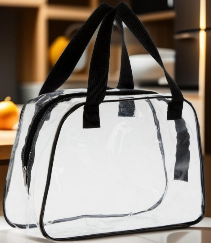 Stadium Approved Clear Tote Bag 11x4x7 – Transparent Handbag w/ Handles, Zipper & Waterproof PVC for Concerts, Sports, Beach, & Travel