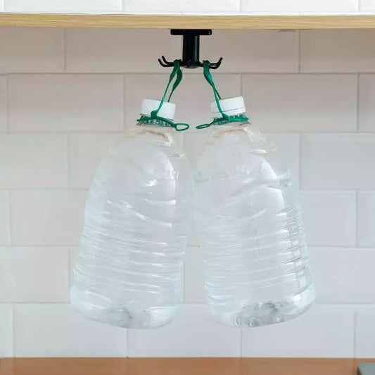 2Pcs under Cabinet Utensil Holder 360° Rotatable Kitchen Hook Organizer Rack USA